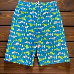 OP Boys' 2XL Fish Bones Swim Trunks Multicolor Beach Pool